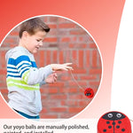 KooingTech Yoyo for Kids 3-4, Yo Yo Ball of Toy, Ladybug Yoyo Ball Wooden for Kids Toddler Cartoon Design, 2.36X2.36 in