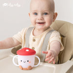 Itzy Ritzy Toddler Snack Cup - Spill-Proof Snack Cup for Toddlers with Soft Silicone Lid for Easy Food Access - Easy-To-Hold Kids Snack Container With Handles - Ideal for 12 months & Up (Mushroom)