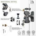 Gate Latch Door Latch with Pull Cable Opened Two-Sided Lockable Door Latch Durable,Versatile & Secure for Metal,Wood,and Vinyl Fence,for Privacy Fence,Outdoor Fence,Barn Door Lock,Wooden Fence(Black)