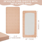 4 Pack 52''x28'' Muslin Crib Sheets Neutral Soft and Breathable Cotton Baby Sheets 9in Thick for Girl Boy Standard Fitted Crib Mattress(Boho Rainbow & Sun)