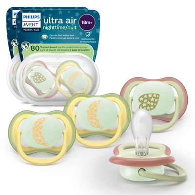 Philips Avent ultra air pacifiers with packaging on a white background