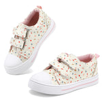 K KomForme Toddler Sneakers for Boys and Girls Dual Hook and Loops Sneakers Baby Canvas Shoes Colorful