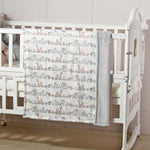 CREVENT Baby Welcome Gift Set Storage Basket with 2 Blankets+ 1 Security Blanket + 1 Taggie + 1 Gift Bag with Ribbon (Ivory)