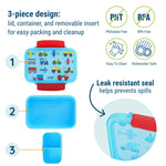 Wildkin Reusable Food Container for Kids – Airtight, Leak Resistant, Dishwasher Safe - Trains, Planes & Trucks