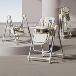 Baby High Chair,Chairs for Babies and Toddlers,Adjustable 2 Swing Chair,Babies and Toddlers for 1+ Years Old/Locking Wheels/Detachable PU Cushion