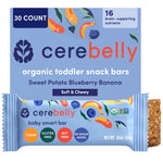 Cerebelly Organic Toddler Snack Bars, Sweet Potato Blueberry Banana Smart Bars, 16 Brain-Supporting Nutrients, No Added Sugar, Gluten Free, Nut Free, Kids Snacks, 30 Pack