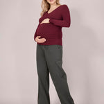 Motherhood Maternity Under Belly Utility Cargo Pregnancy Pant, Beluga, Large