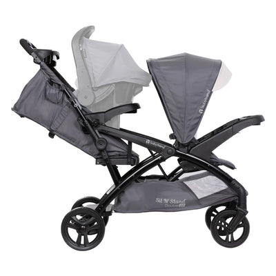 Baby Trend Sit N' Stand Tandem Double Stroller w/ 2 Pack EZ-Lift Plus Infant Car Seats, Magnolia