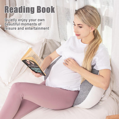Chilling Home Pregnancy Pillow, Maternity Pillow for Pregnant Women, Pregnancy Pillows for Sleeping Portable, Pregnancy Wedge Pillow, Body Pillow Support for Back, Belly, Waist, Blue
