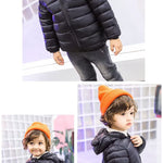 Achiyi Winter Coats Puffer Padded Jacket for Toddler Boys Girls Kids Light Outwear Cute Bear Ears with Hoods Clothing Black 80, 6-12 Months