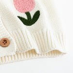Simplee kids Baby Sweater Beige Girl Sweater Knitted Cardigan for Toddler 1-9Years Spring Kids Solid Jacket Beige