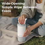 WONDBORN Portable Bottle Warmer for Travel, Dishwasher Safe, 3X Faster & Even Heating, 8 Feeds per Charge, 17oz, 1℉ Precise Adjust, Thaw, Keep Warm, Use While Charging, for Breastmilk & Formula