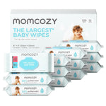 Momcozy Baby Wipes-Extra Large Size Design, 99% Water Based, Unscented & Hypoallergenic, Cleansing & Moisturizing Baby Wipes for Sensitive Skin, 8 Flip-Top Packs (480 Wipes Total)