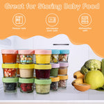 DIMBRAH Baby Food Storage Containers -12pcs, 4oz Reusable Glass Baby Food Jars with Lids–Suitable for Baby and Toddler Foods、Fruit and Vegetable Purees