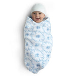 Delta Children 100% Cotton Muslin Baby Receiving Blankets for Girls and Boys – 47x47 Inches (Pack of 2), Blue Botanicals