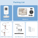 Baby Monitor with Camera and Audio, Portable Travel Baby Monitor with Screen, Baby Camera Monitor No WiFi, Night Vision, VOX Mode, 1000ft Long Range, Baby Safety Monitor