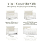 Namesake Darlington 4-in-1 Convertible Crib in Warm White, Greenguard Gold Certified