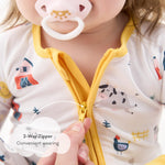 pureborn Baby Boys Girls Sleeper Viscose from Bamboo Pajamas 2-Way Zipper Snug Fit Sleepwear Farm Animals 6-12 Months