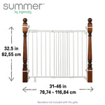 Ingenuity The Stairway+ 46W Series, 32"-48" Wide, 32.5" Tall, Baby Gate for Stairs, Dog Gate Indoor with Door for Banister to Banister Installation - White Metal