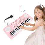 M SANMERSEN Kids Keyboard Piano 37 Keys Early Learning Instrument with Microphone Toy for 3 4 5 6 Girls Boys Birthday Valentines