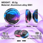 FETESNICE Y26 Professional Butterfly Yo-Yo - Dual Mode Responsive/Unresponsive Finger Spin Yoyo for Kids, Adults & Competition Players | Pro Yo-Yo with 10 Strings + Case & Gloves（Black Blue Pink）