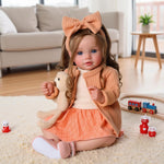 BABESIDE Reborn Baby Dolls, 20 Inch Newborn Realistic Baby Doll Girl Lifelike Toddler Dara with Brown Hair, Handmade Soft Body with Clothes & Toy Accessories, Gift for Kids Age 3+