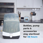 Baby Brezza Superfast 10 Minute Baby Bottle Sterilizer + Dryer - 75% Faster – Universal Electric Steam Sterilization for All Bottles, Pacifiers + Breast Pump Parts
