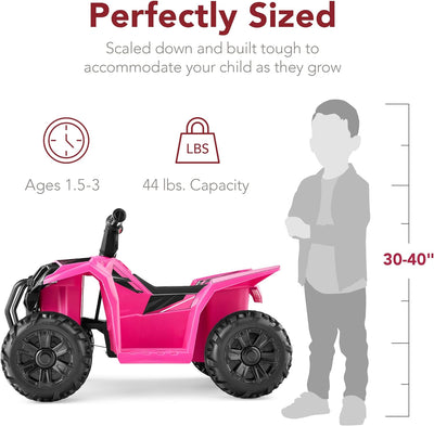 Best Choice Products 6V Kids Ride On Toy, 4-Wheeler Quad ATV Play Car w/ 1.8MPH Max Speed, Treaded Tires, Rubber Handles, Push-Button Accelerator - Hot Pink