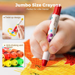 Jar Melo Jumbo Crayons for Toddlers, 12 Colors TwistJoy Crayon Non Toxic Washable Easy to Hold Large Crayons,Gift for Boys and Girls Back to School
