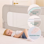 BABELIO Bed Rail for Toddlers, 59" Wide Swing Down & Adjustable Height Toddler Bed Rails for Kids/Elderly/Adults, Baby Side Railing for Twin/Full/Queen/King Size