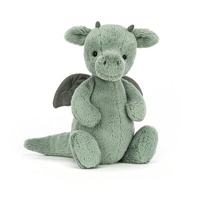 Plush dragon toy on a white background