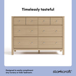 Storkcraft Horizon 6 Drawer Dresser (Driftwood) – GREENGUARD Gold Certified Dresser for Nursery & Kids’ Room, Modern Storage with Interlocking Drawer System