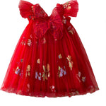 NNJXD Baby Girl Tulle Dress Casual Flower Embroidery Toddler Dresses