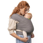 Boba Baby Wrap Carrier – Original Baby Sling Carrier for Newborns (7–35 lbs), Soft, Secure, Hands-Free & Ergonomic, Ideal for Comfortable Bonding, New Parents (Grey)