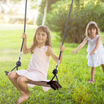 PELLOR Wood Swing Seat, Carbonized Hanging Wood Tree Swing 16.9 x7.9 x0.5 in for Adult Kids Children Anticorrosive & 100% Waterproof Wooden Swing Set 440lbs Load Indoor Outdoor Backyard Play