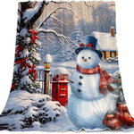 YeeJu Christmas Throw Blanket Baby Small Gray Christmas Snowman Blanket Toddler Infant Swaddle Pet Crib Soft Lightweight Fuzzy Plush Fleece Blankets and Throws Xmas Winter Holiday Blanket 30x40