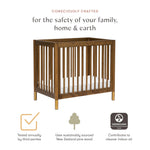 Babyletto Gelato 4-in-1 Baby Mini Crib Convertible to Toddler Bed, Daybed, Twin Bed - GREENGUARD Gold Certified, 4 Adjustable Heights - Made of 100% Solid Wood, Conversion Kit Sold Separately - Walnut