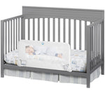 Salcod Universal Swing Down Crib Rail Guard, Convertible Crib Bed Rail for Toddlers, with Reinforced Wing Nut Safety System, Compatible with All Major Brand of Crib, White