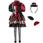 Spooktacular Creations Girls Scary Clown Costume, Kids Halloween Costume, Twisted Clown Dress for Girls
