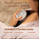 Wearable Breastfeeding Pump Hands Free of Long Battery Life, Portable Electric Wireless Breast Pump with 3 Modes and 9 Levels, LED Display, 16/18/20/22/24mm Flanges & Inserts, 2 Pack (Purple)