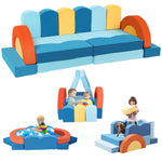Erament 22Pcs Modular Kids Play Couch for Toddler - Kids Sofa Bed for Playroom, Convertible Furniture Ocean Theme Modular Sofa Building Fort for Inspiring Creativity