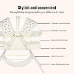 Dream On Me Karley Bassinet, Award Winner Lightweight Travel Baby Bassinet, Foldable Bedside Sleeper, Adjustable Double Canopy, Spacious Design, Soft Fabric, Storage Basket – French White