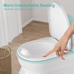 CheerTry 2-in-1 Toddler Potty Training Toilet - Larger Potty Chair & Detachable Training Seat for Boys & Girls Ages 1-3 with Flushing Sound, Wipes Storage, Toilet Paper Holder - Cyan