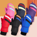CLeemuziN Kids Stripe Thicken Snow Mittens Glove for Toddler Winter Warm Ski Gloves for 2-5T Baby Boys Girls
