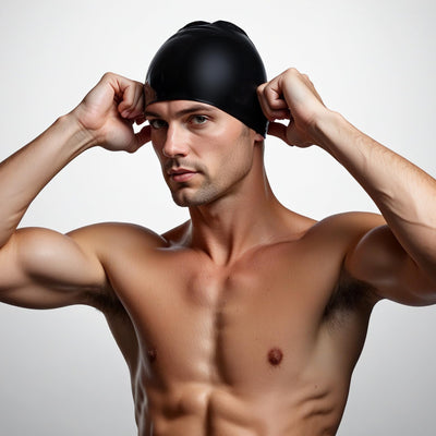 Dizokizo 2pcs High Elasticity Silicone Swim Cap for Women and Men, Comfortable Non-Slip Swimming Caps for Long and Short Hair, Durable Waterproof Swim Hats for Adults (Grey & Black)