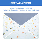 Delta Children 100% Cotton Flannel Baby Receiving Blankets for Girls and Boys – 30x30 Inches (Pack of 4), Space Exploration