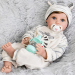 Aori Reborn Baby Boy Doll - 22 Inch Realistic Lifelike Weighted Newborn Boy with Ultra Soft Body, Pacifier, Outfit | Handmade Soft Vinyl Baby Doll for Kids 3+, Toddlers, Collectors