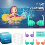 Kids Swimming Ear Plugs,3 Pairs Waterproof Reusable Silicone Child Swim Earplugs for Swimming Surfing Bathing Showering,Small Children Water Ear Plugs Suitable for Boys and Girls (Kids 6-14 Years Old)