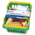 Learning Resources Healthy Dinner Basket - 19 Pieces , Ages 3+ Pretend Play Food for Toddlers, Preschool Learning Toys, Kitchen Play Toys for Kids