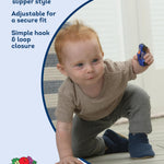 Fruit of the Loom Cozy Thermal Wrap Booties with Non-Slip Grips for Baby & Toddler Girls, Boys, Unisex - Navy Waffle (12-18 Months)